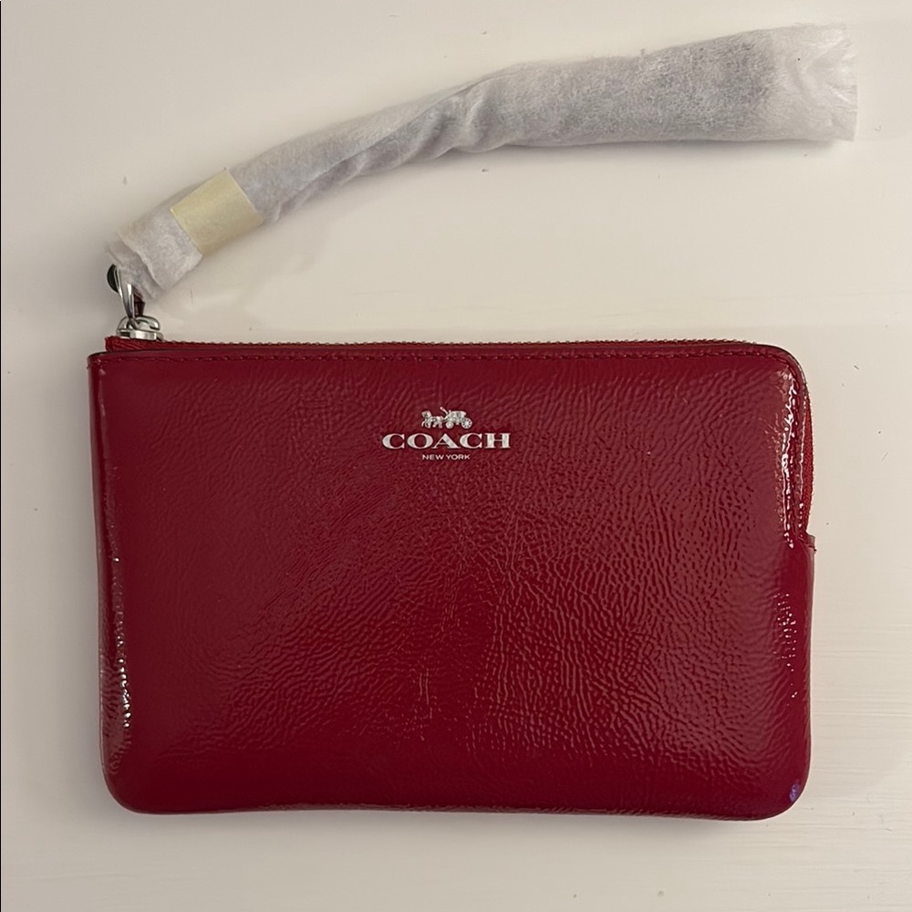 Coach Cherry Red Leather Wristlet